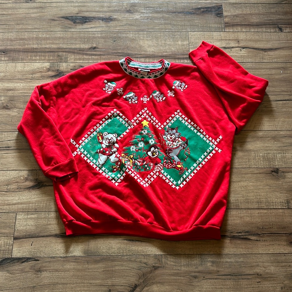 Vintage Ugly Christmas Sweater sz XL 1990s